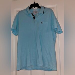 💜Men’s original Penguin light blue heritage slim fit polo size XL